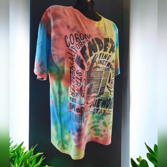 Vintage FENDER Tie Dye Music Graphic T-Shirt - Picture 3 of 8